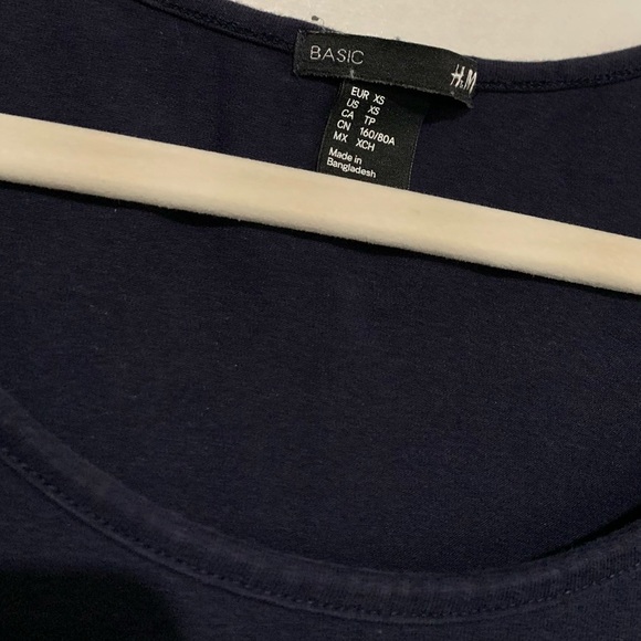 H&M Navy Blue Babydoll Scoop Neck Mini Flare Dress XS - Picture 4 of 5